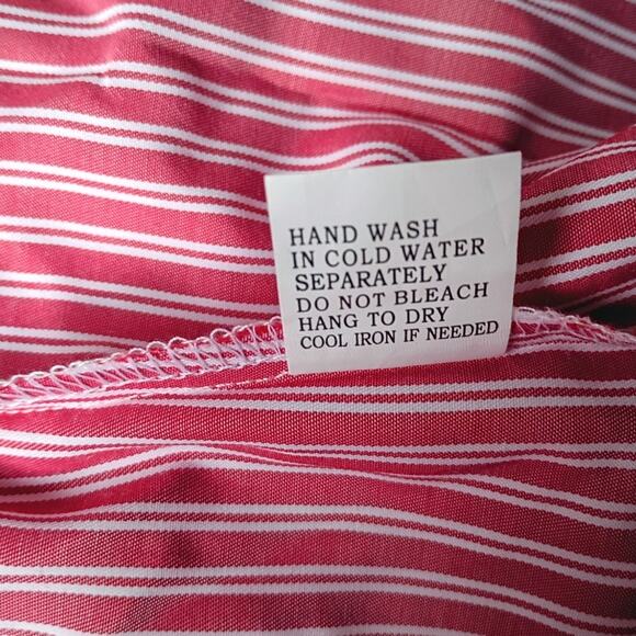 NWT Roommates Red Stripe Button Front Top 1X Roll Tab Sleeve Minimalist Office - Picture 11 of 11